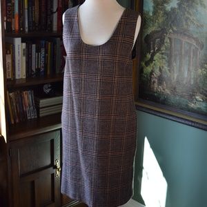 Vintage Wool Plaid Pinafore Dress